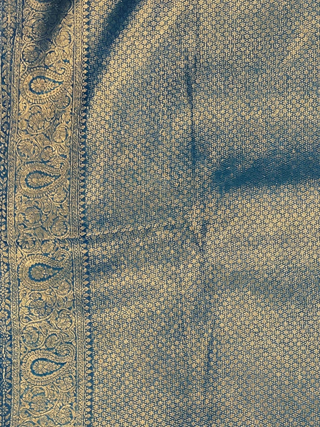 Peacock Blue Woven Design Art Silk Kanjivaram Saree