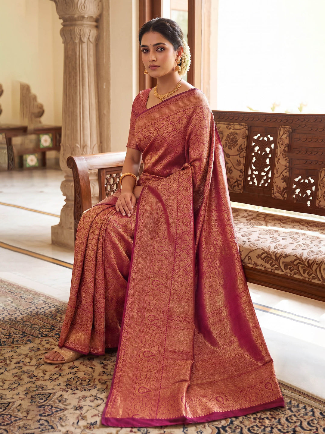 Rani Woven Design Art Silk Kanjivaram Saree