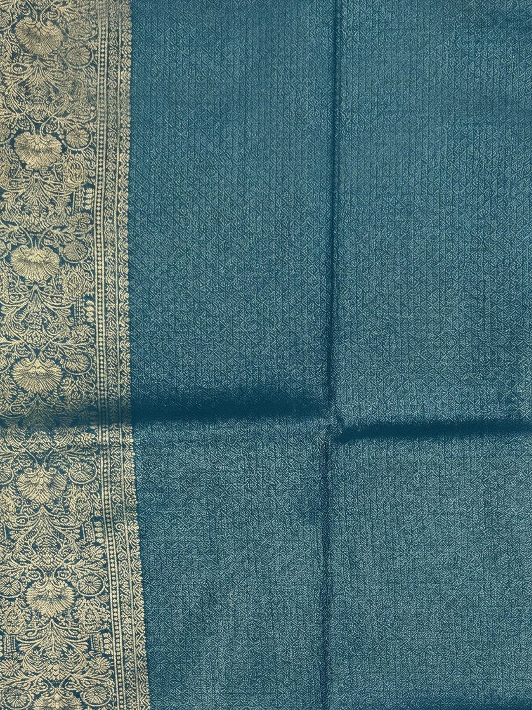 Peacock Blue Woven Design Art Silk Kanjivaram Saree
