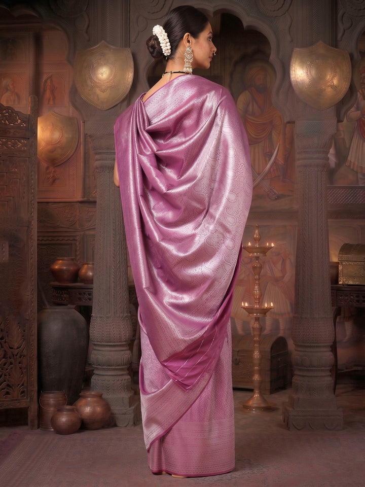 Lavender Woven Design Kanjivaram Brocade Saree