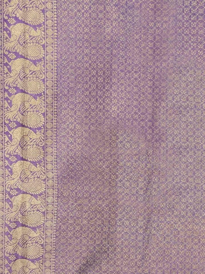 Lavender Woven Design Art Silk Kanjivaram Saree