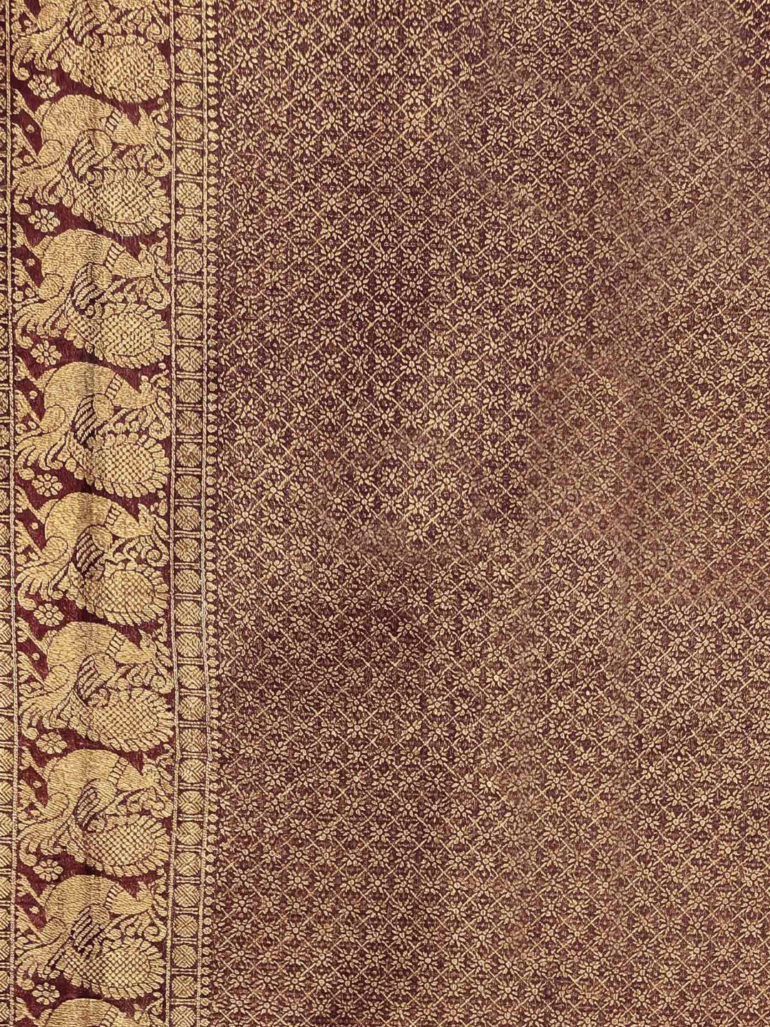 Maroon Woven Design Art Silk Kanjivaram Saree