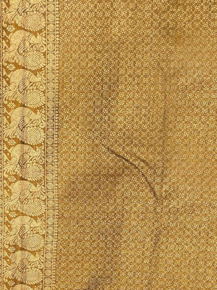 Mustard Woven Design Art Silk Kanjivaram Saree