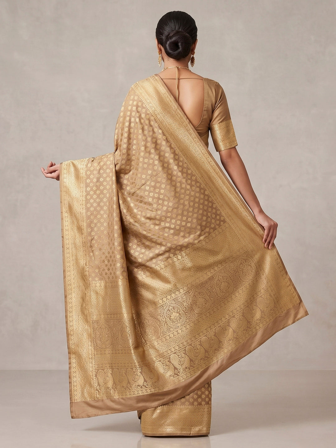 Off White Woven Design Art Silk Kanjivaram Saree