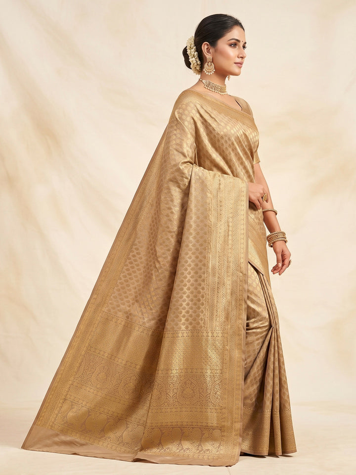 Off White Woven Design Art Silk Kanjivaram Saree