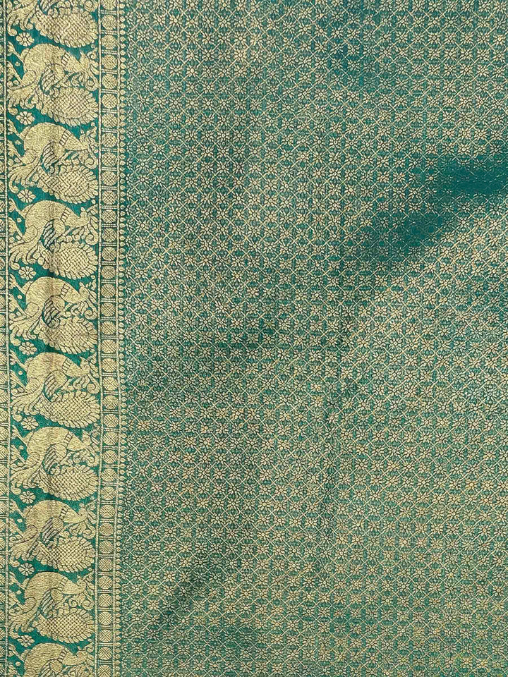 Rama Green Woven Design Art Silk Kanjivaram Saree