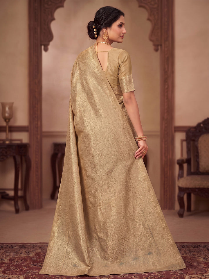 Off White Woven Design Art Silk Kanjivaram Saree