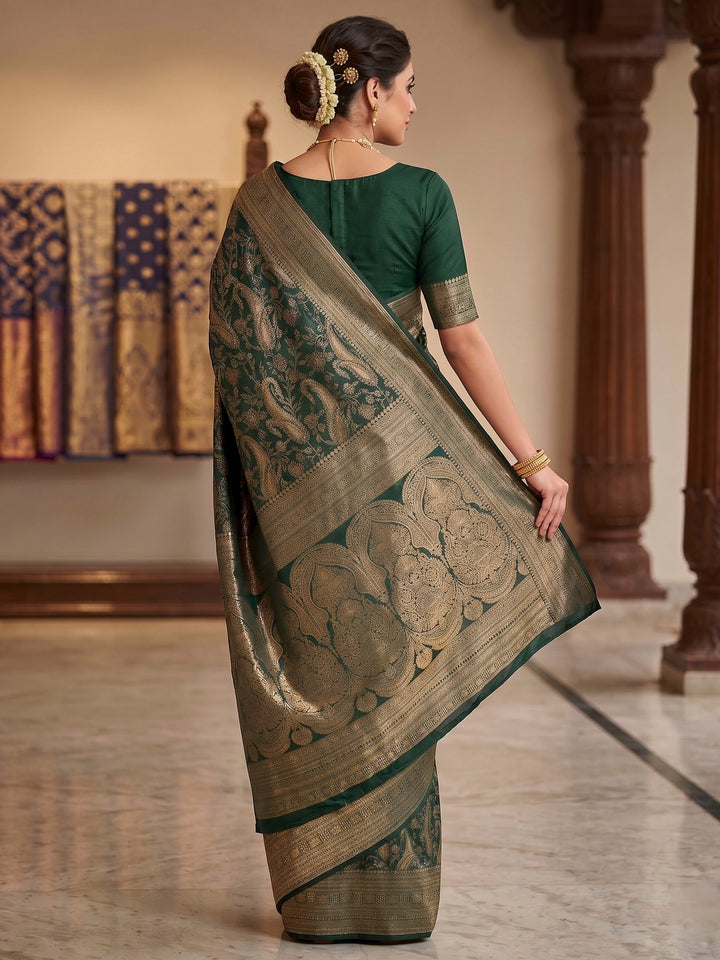 Green Woven Design Art Silk Kanjivaram Saree