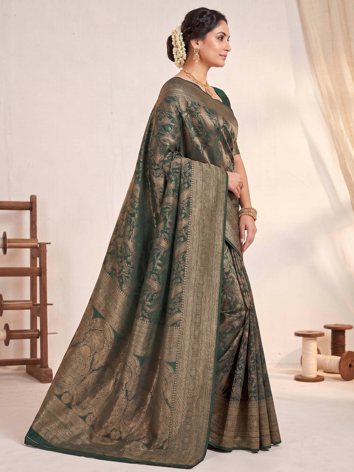 Green Woven Design Art Silk Kanjivaram Saree
