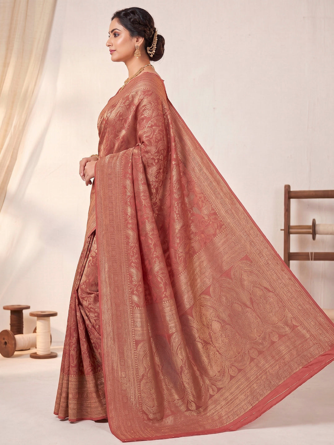 Red Woven Design Art Silk Kanjivaram Saree