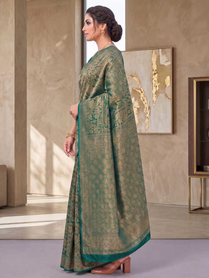 Green Woven Design Art Silk Kanjivaram Saree