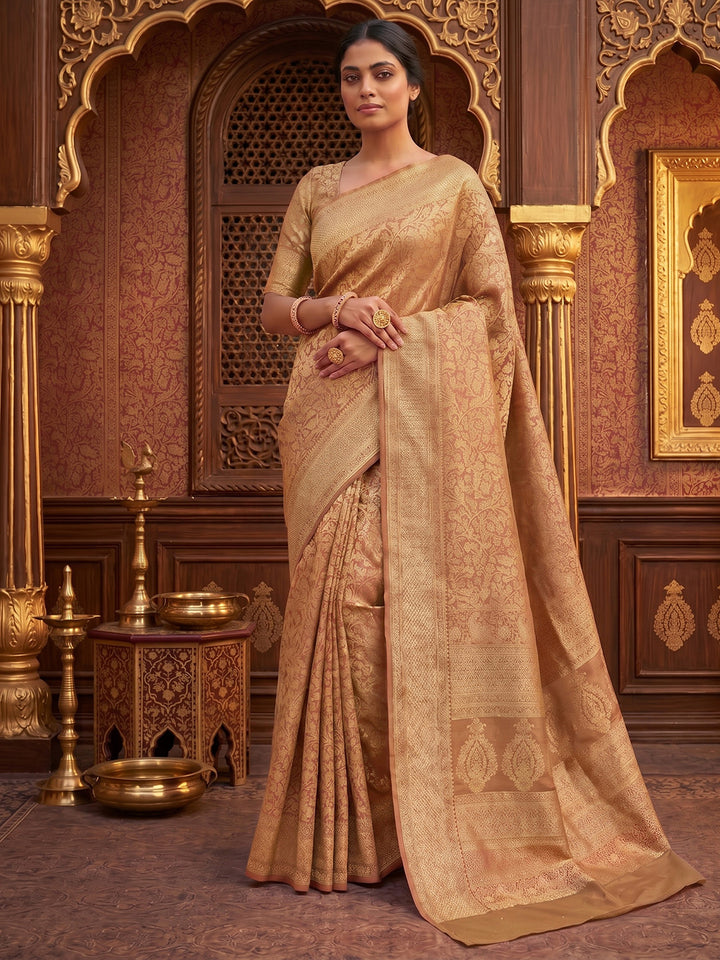 Off White Woven Design Art Silk Kanjivaram Saree