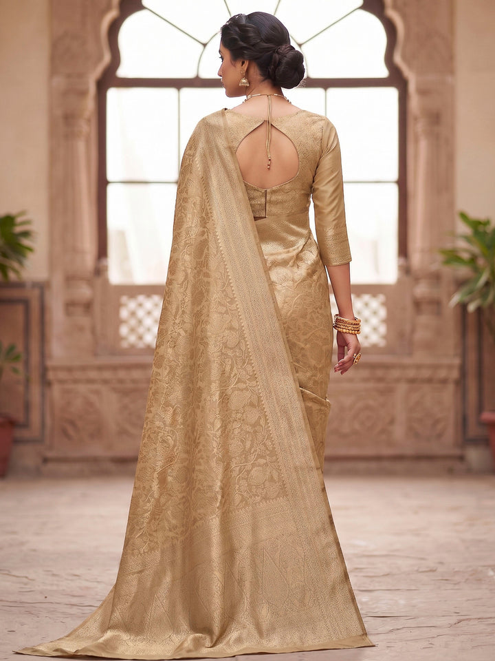 Off White Woven Design Art Silk Kanjivaram Saree