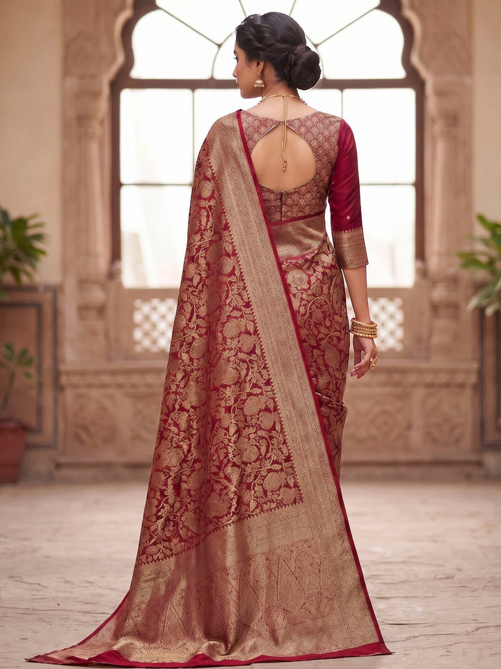 Red Woven Design Art Silk Kanjivaram Saree