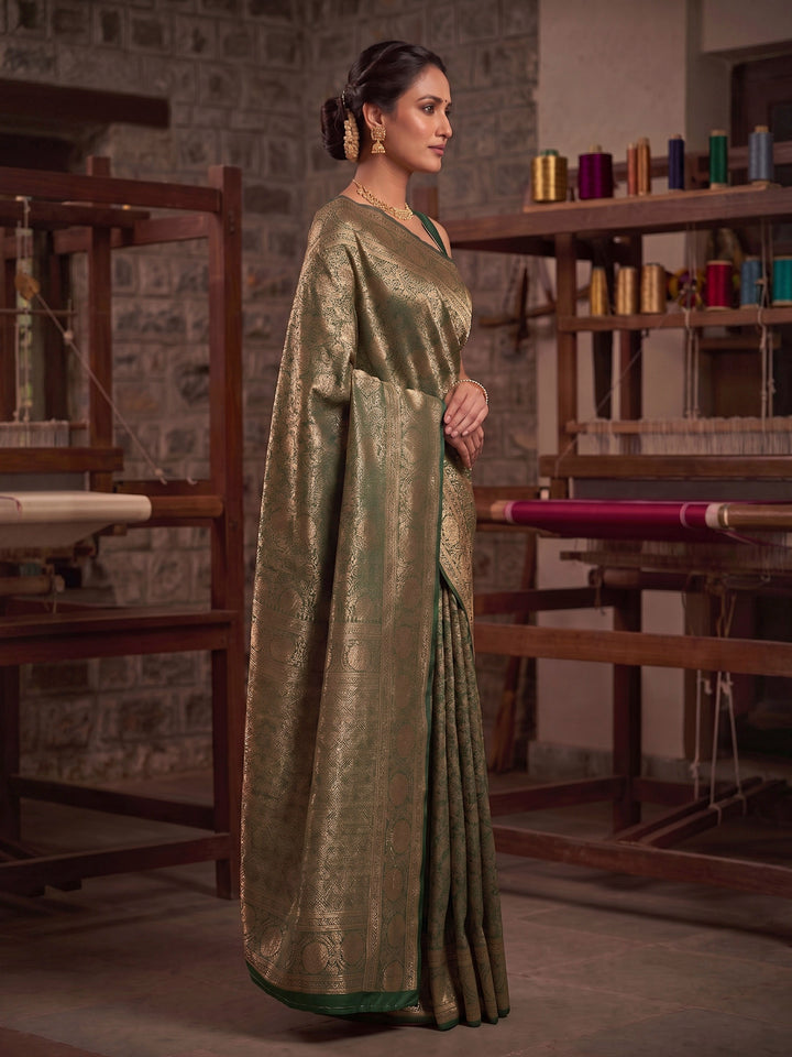 Green Woven Design Art Silk Kanjivaram Saree