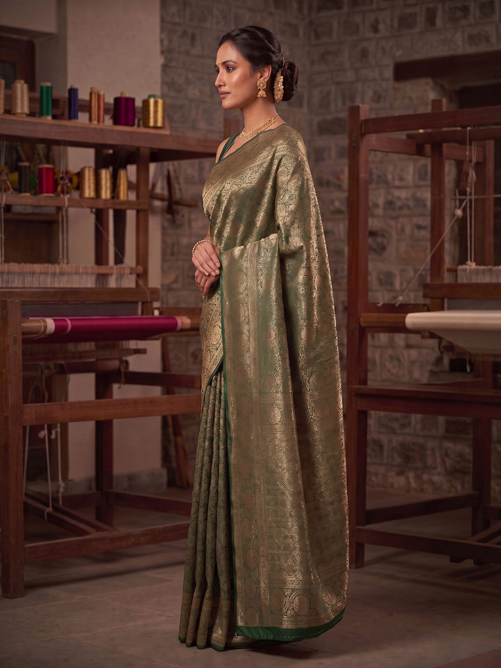 Green Woven Design Art Silk Kanjivaram Saree