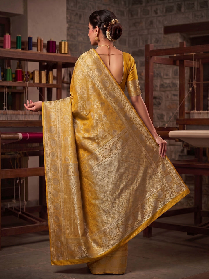 Yellow Woven Design Art Silk Kanjivaram Saree