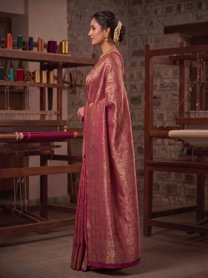 Pink Woven Design Art Silk Kanjivaram Saree