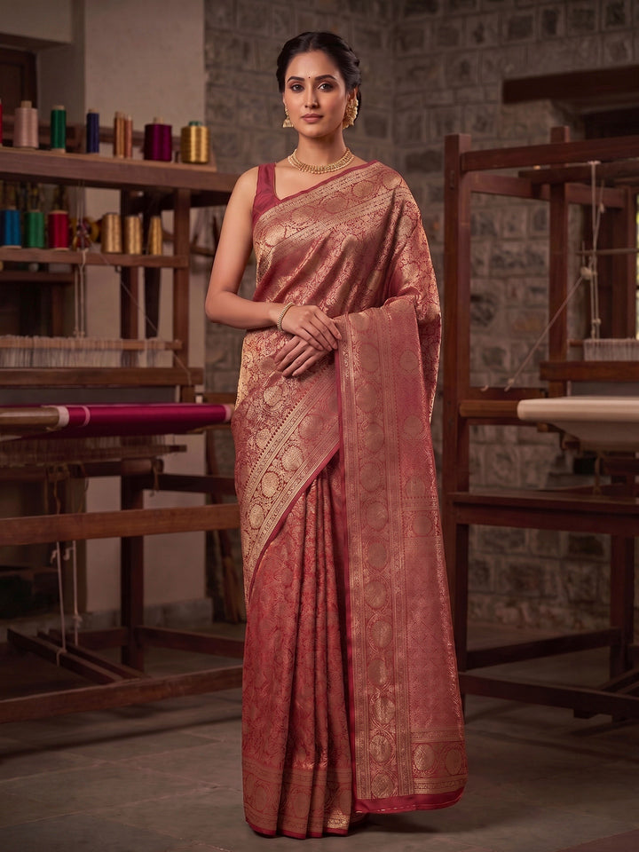 Red Woven Design Art Silk Kanjivaram Saree