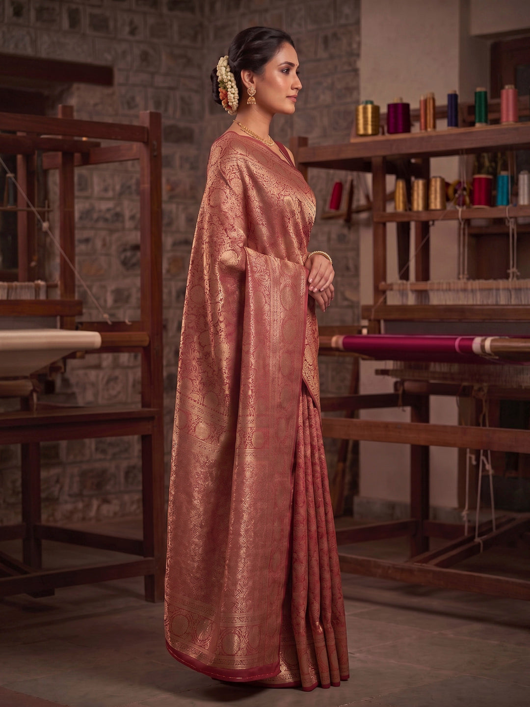 Red Woven Design Art Silk Kanjivaram Saree