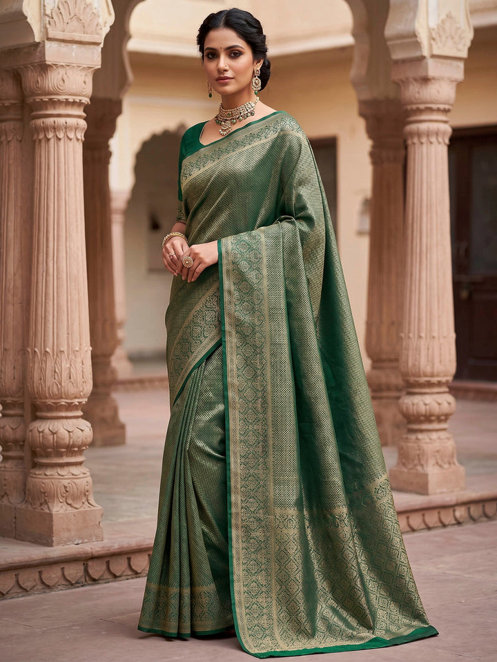 Green Woven Design Art Silk Kanjivaram Saree