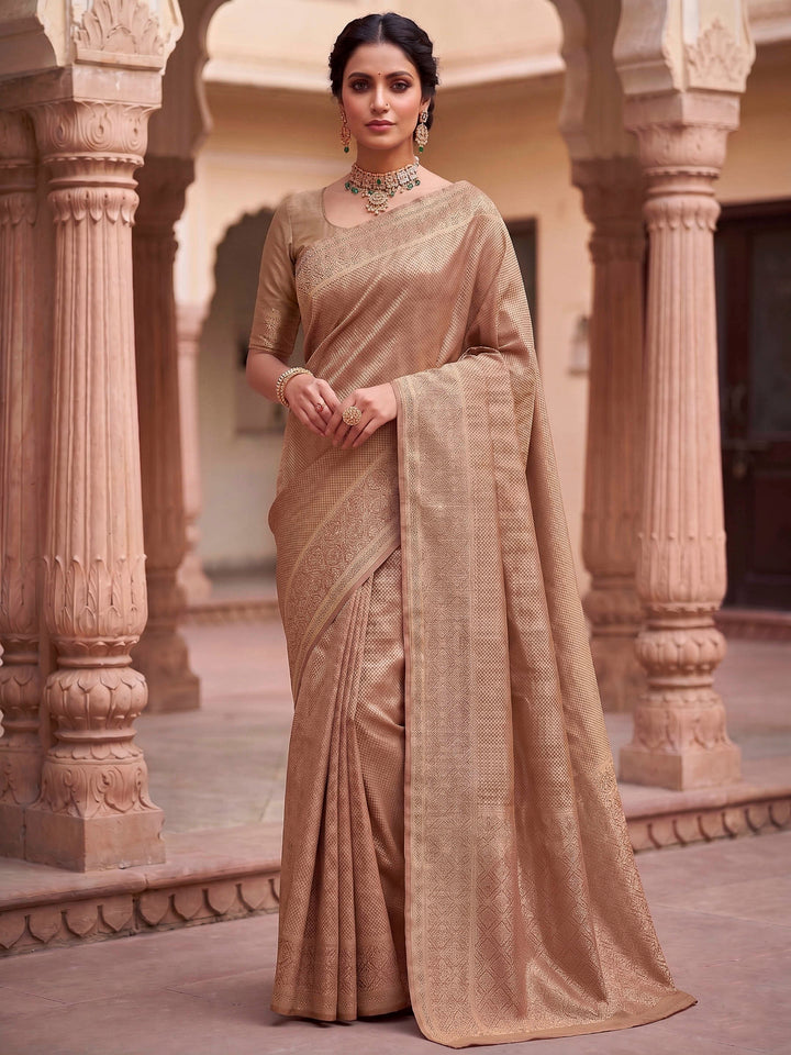 Off White Woven Design Art Silk Kanjivaram Saree