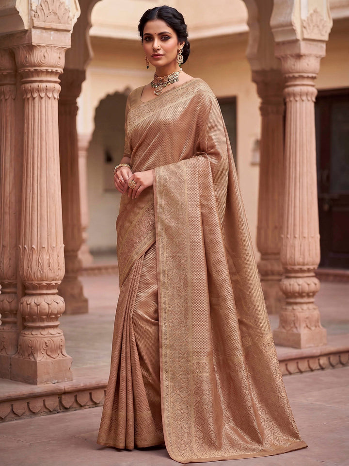 Off White Woven Design Art Silk Kanjivaram Saree