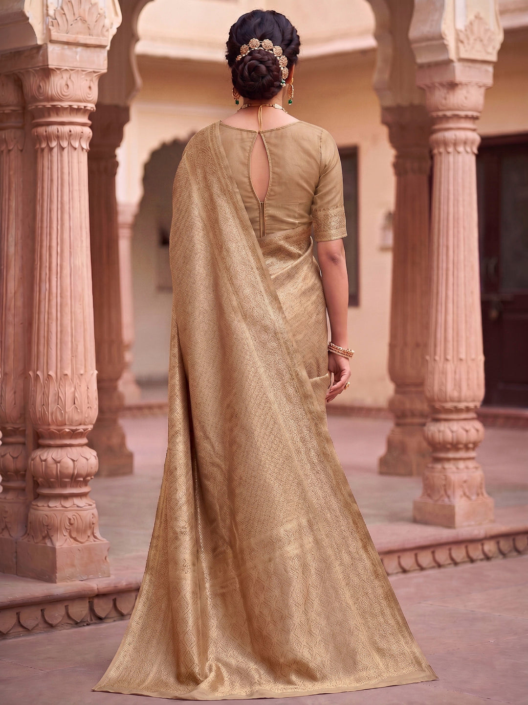 Off White Woven Design Art Silk Kanjivaram Saree