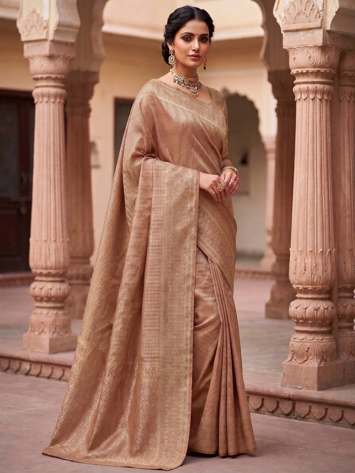 Off White Woven Design Art Silk Kanjivaram Saree