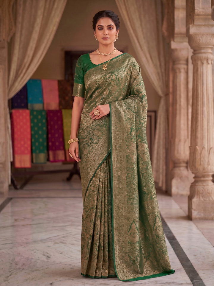 Green Woven Design Art Silk Kanjivaram Saree