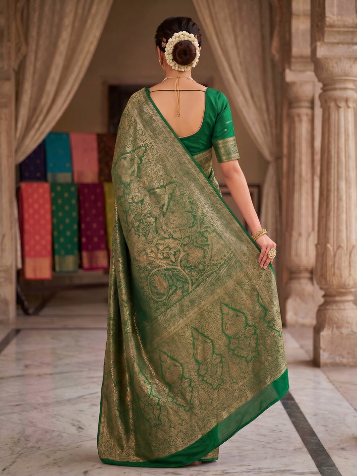 Green Woven Design Art Silk Kanjivaram Saree