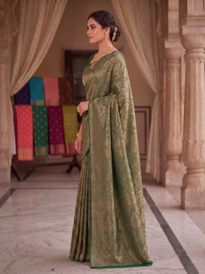 Green Woven Design Art Silk Kanjivaram Saree
