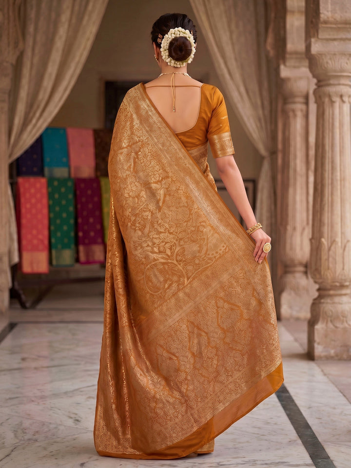 Yellow Woven Design Art Silk Kanjivaram Saree