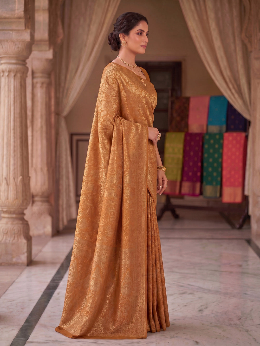 Yellow Woven Design Art Silk Kanjivaram Saree