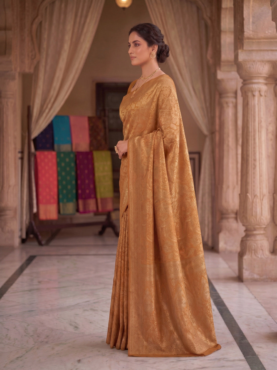 Yellow Woven Design Art Silk Kanjivaram Saree