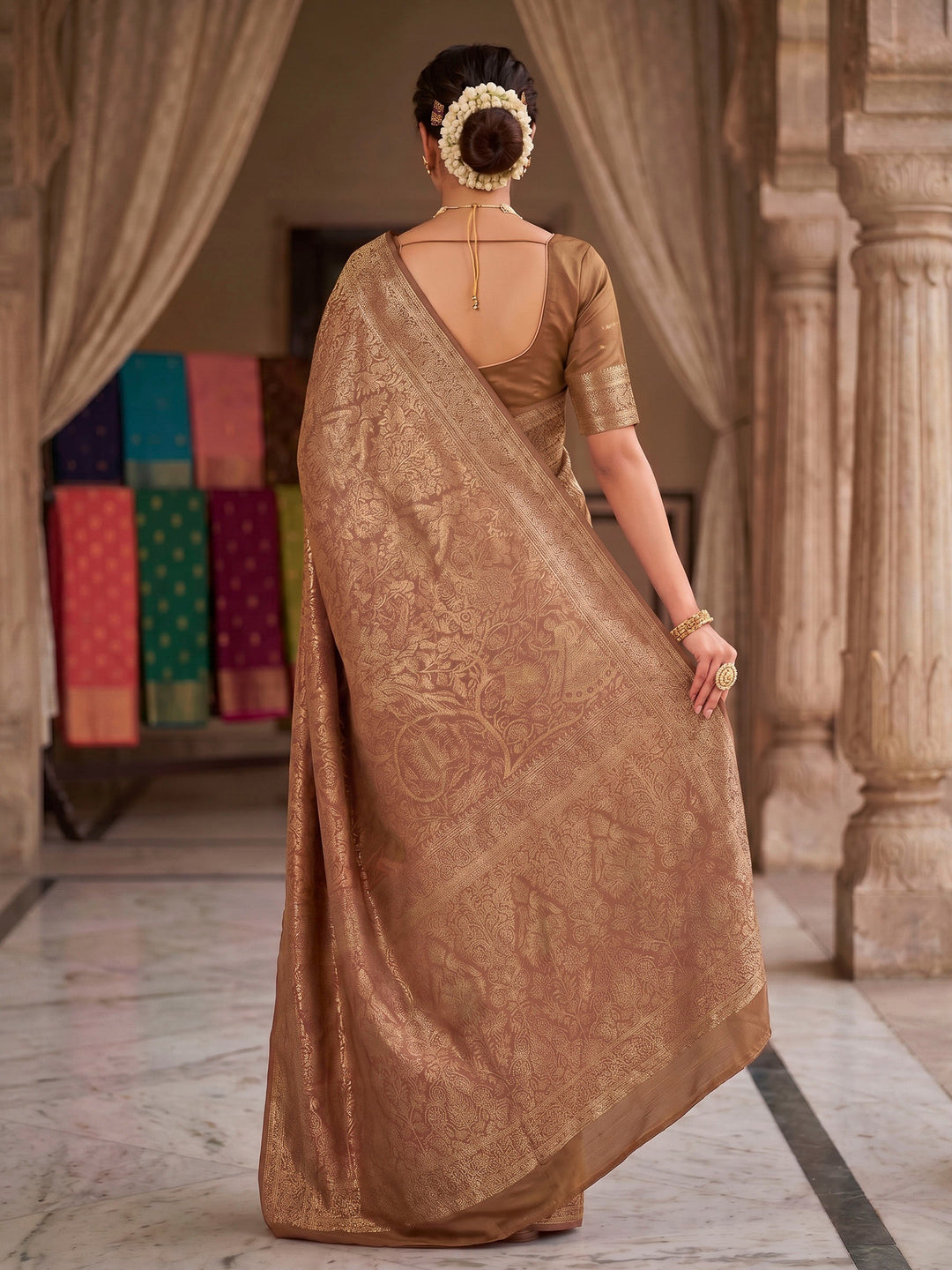Off White Woven Design Art Silk Kanjivaram Saree