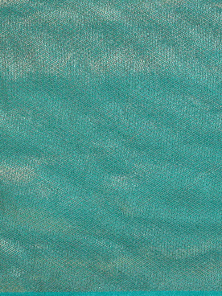 Off White Dark Blue Woven Design Kanjivaram Brocade Contrast Saree
