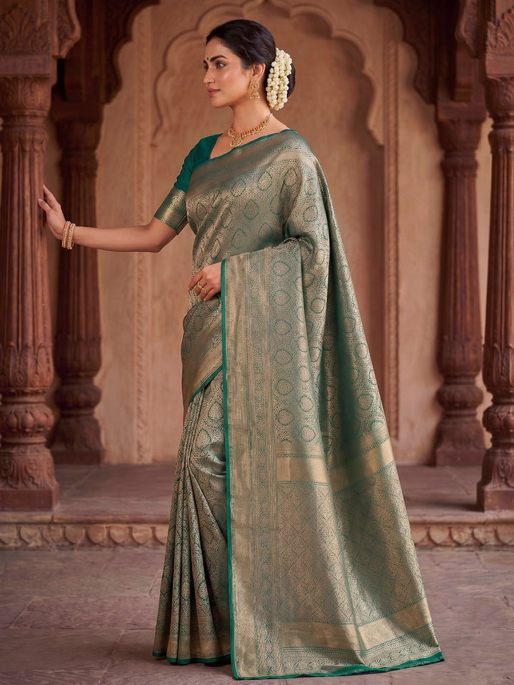 Green Woven Design Art Silk Kanjivaram Saree