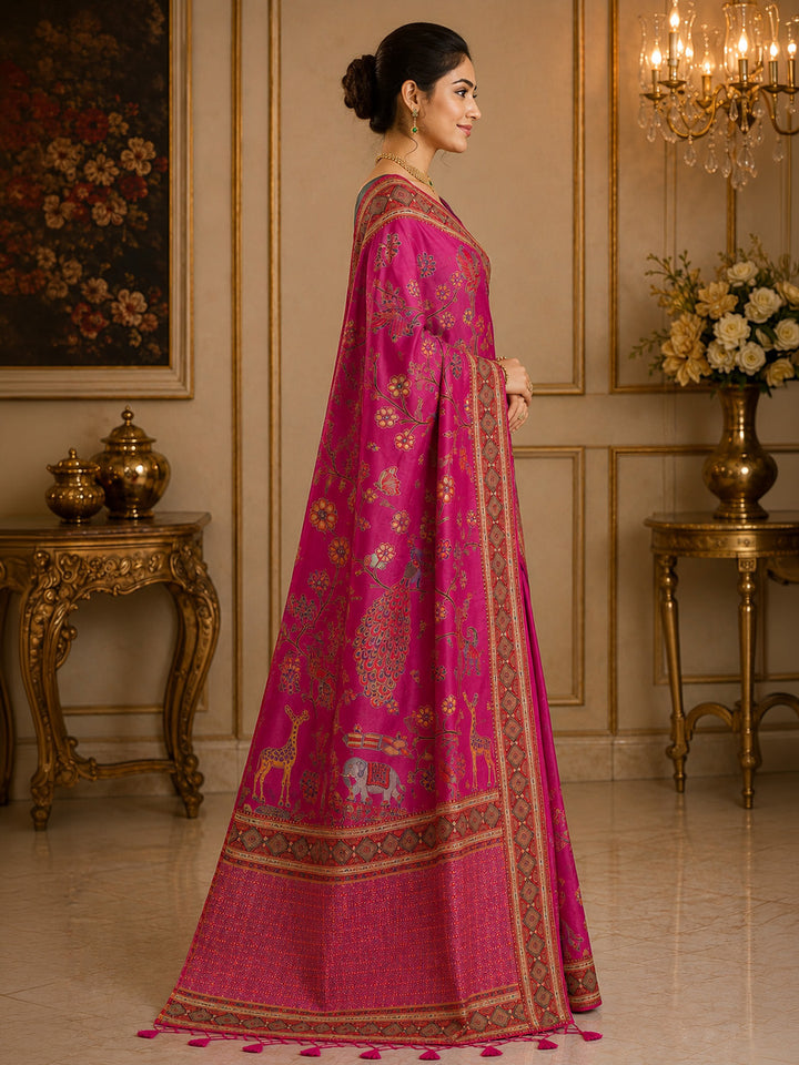 Rani Printed Art Silk Saree