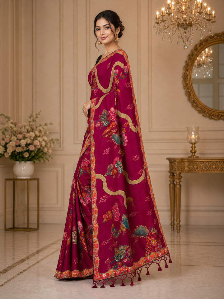 Rani Printed Art Silk Saree