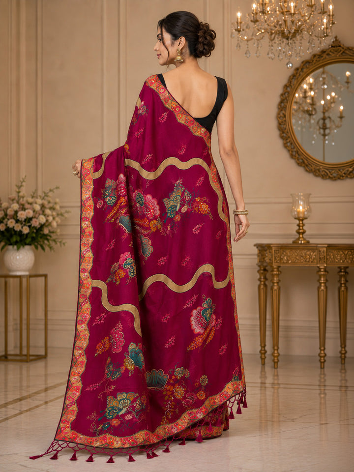 Rani Printed Art Silk Saree