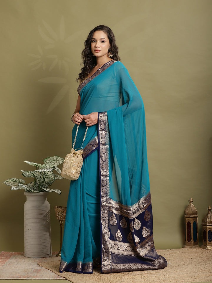 Plain Georgette Saree
