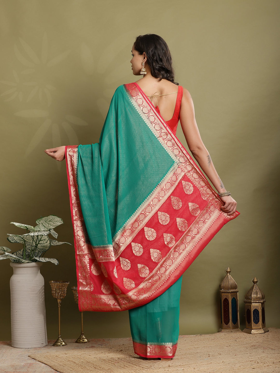 Plain Georgette Saree