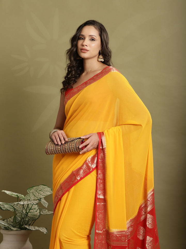 Plain Georgette Saree