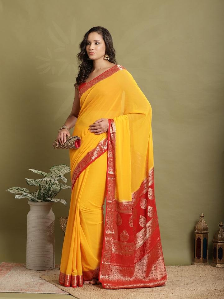 Plain Georgette Saree