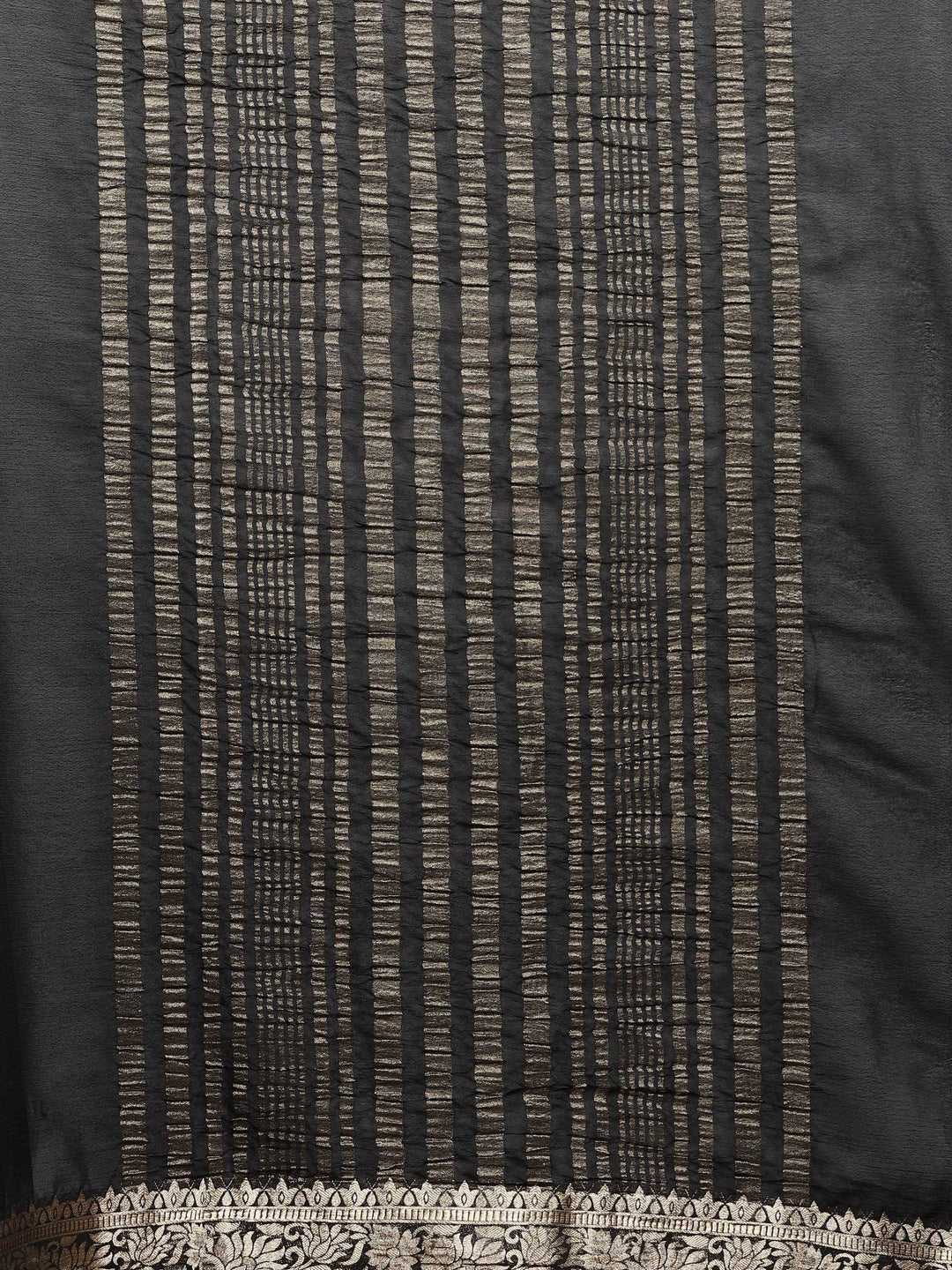 Black Zari Work Chiffon Saree