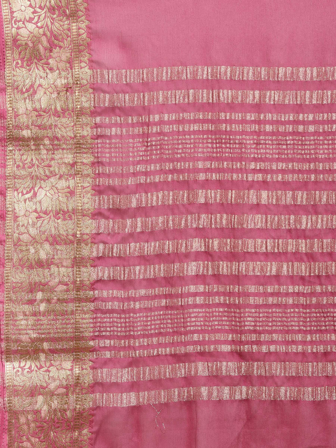 Lavender Zari Work Chiffon Saree
