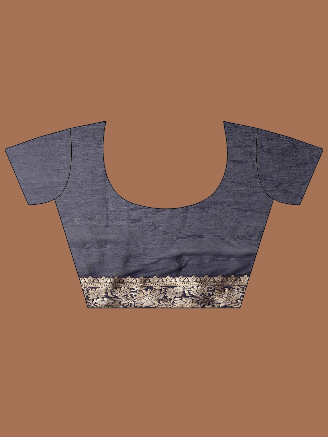 Navy Blue Zari Work Chiffon Saree