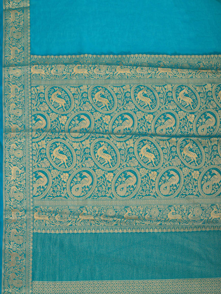 Firozee Plain Chiffon Saree