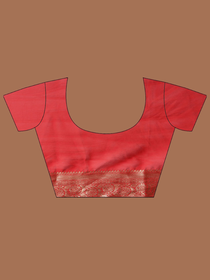 Red Zari Work Chiffon Saree